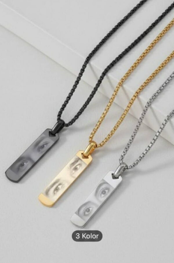 Personalizowane naszyjniki ze stali nierdzewnej z grawerem oczu